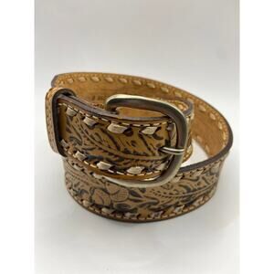 Nocona Leather Western Tooled Belt